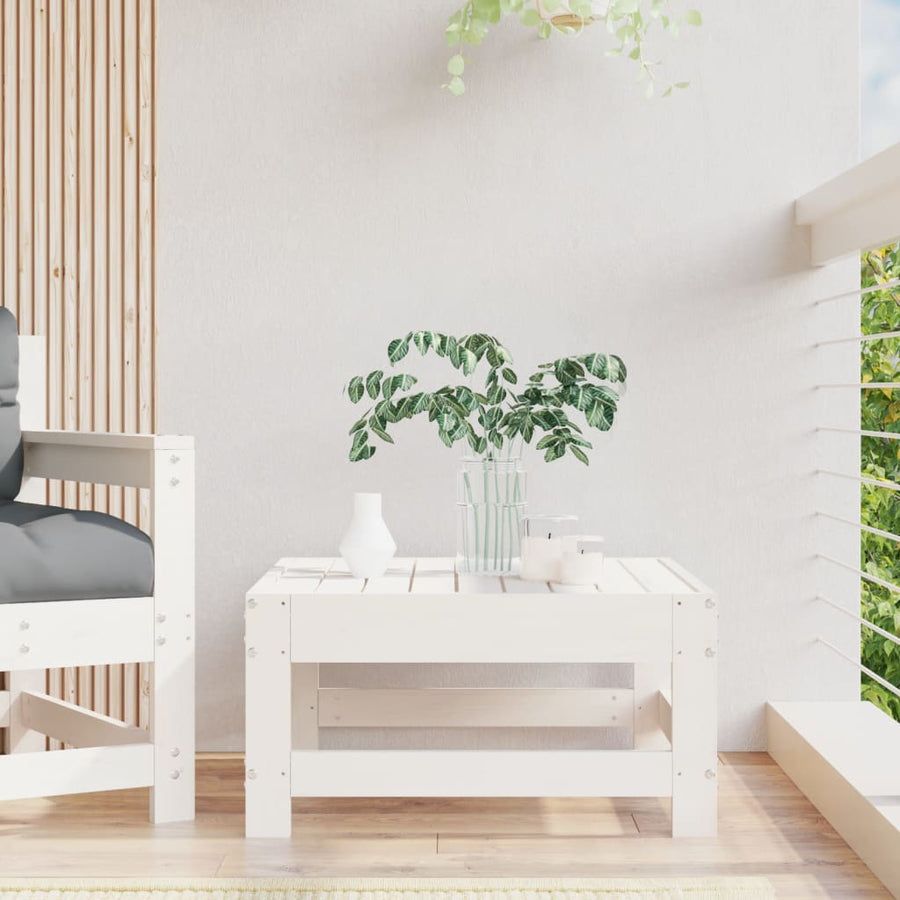 Tuinvoetenbank Massief Grenenhout Wit Wit grenenhout footstool