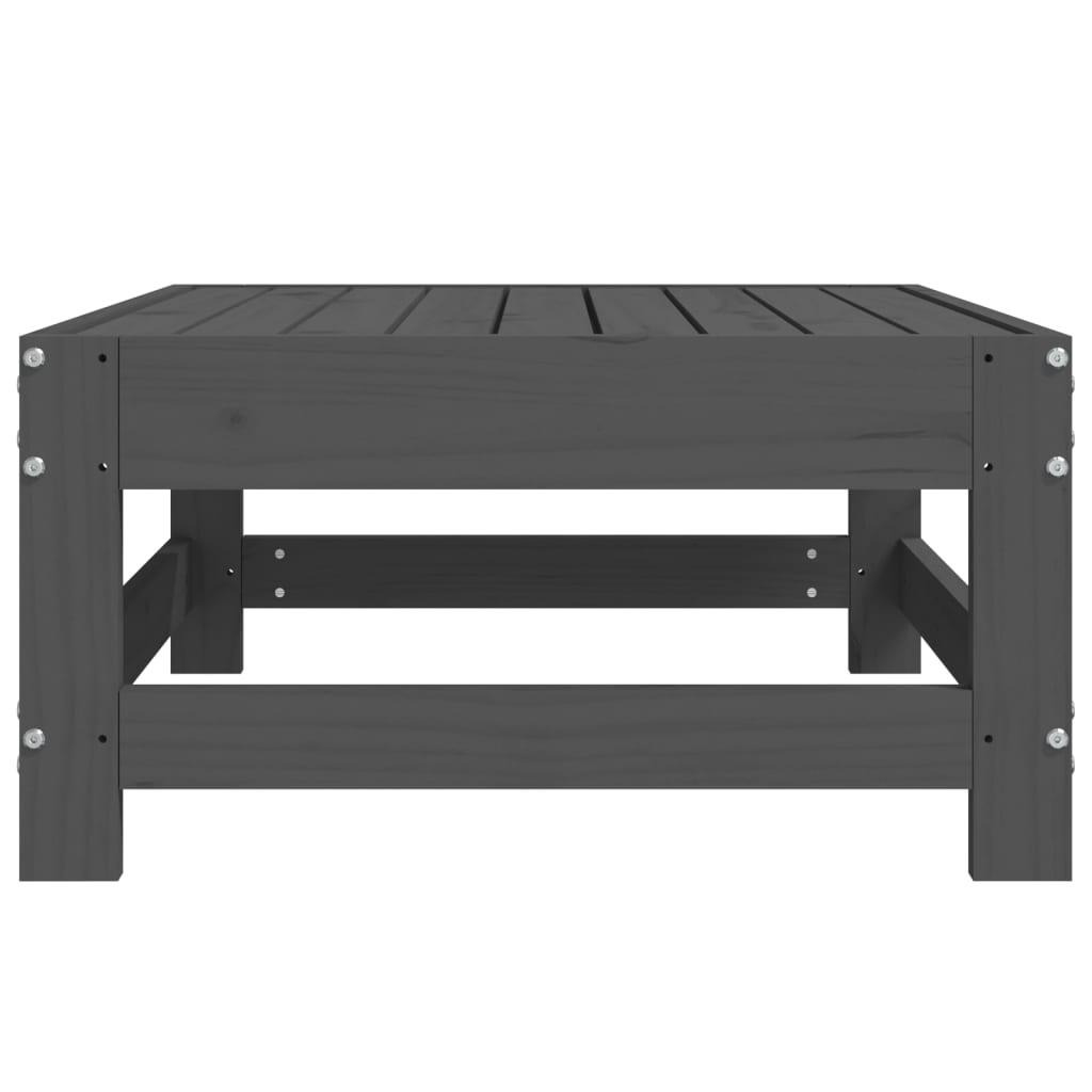 Tuinvoetenbank Massief Grenenhout Grijs Grijs grenenhout footstool