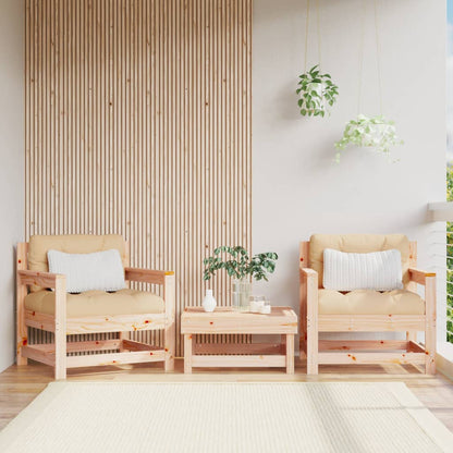 Tuinstoelen 2 St Massief Grenenhout Natuurlijk grenenhout Fauteuil
