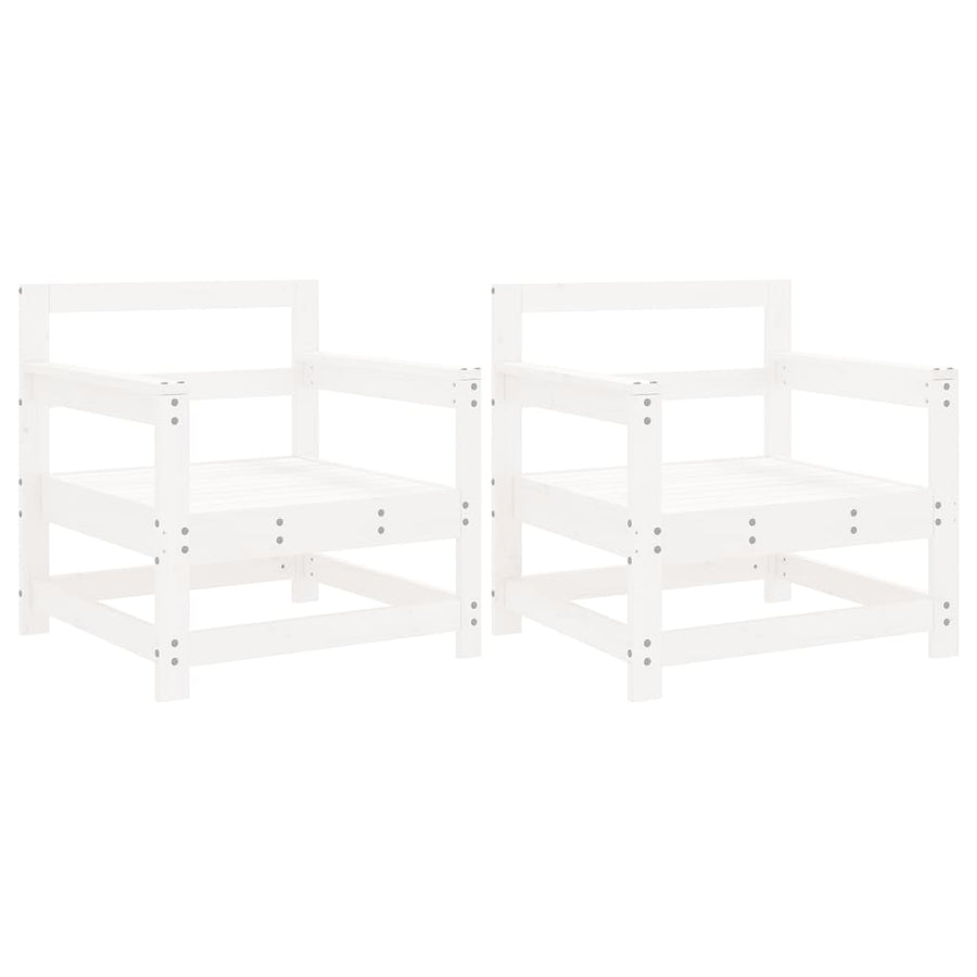 Tuinstoelen 2 St Massief Grenenhout Wit Wit grenenhout Fauteuil