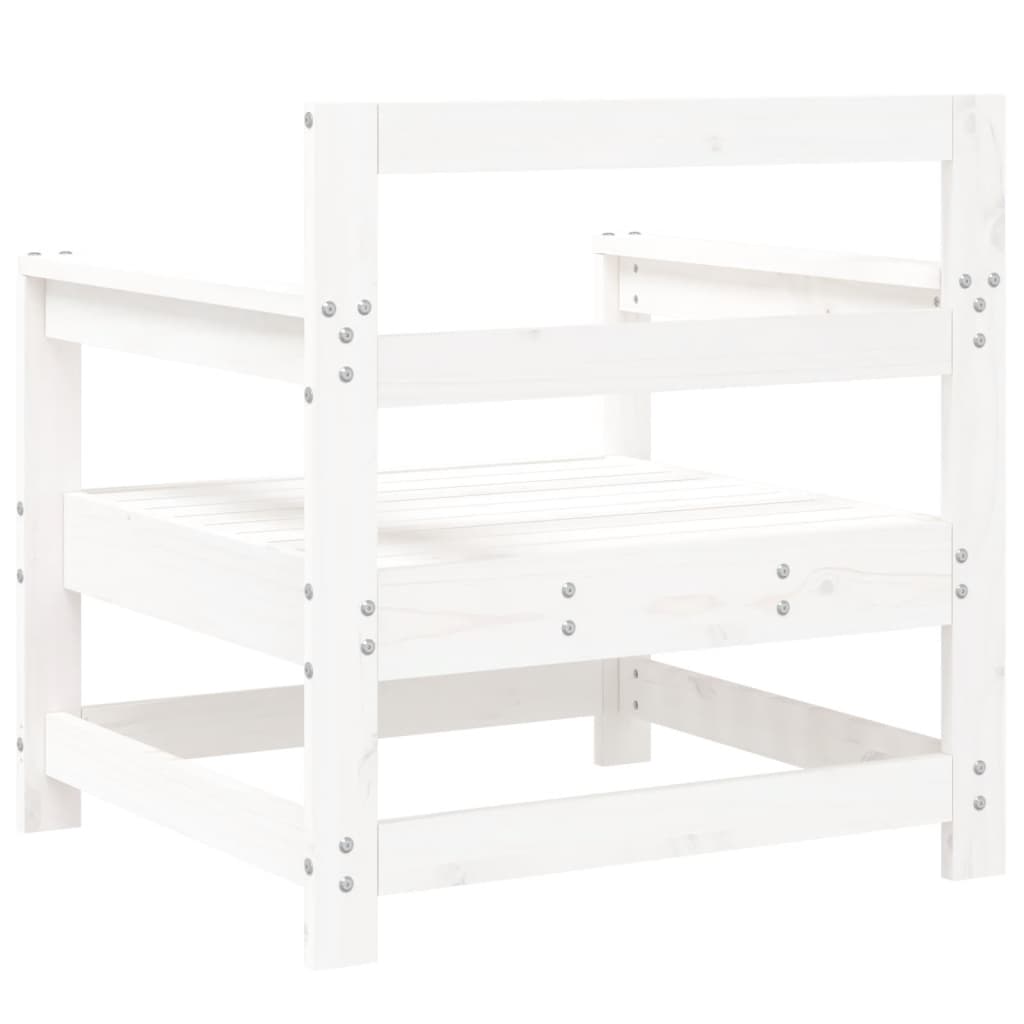 Tuinstoelen 2 St Massief Grenenhout Wit Wit grenenhout Fauteuil