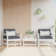 Tuinstoel massief grenenhout wit 2 stuks