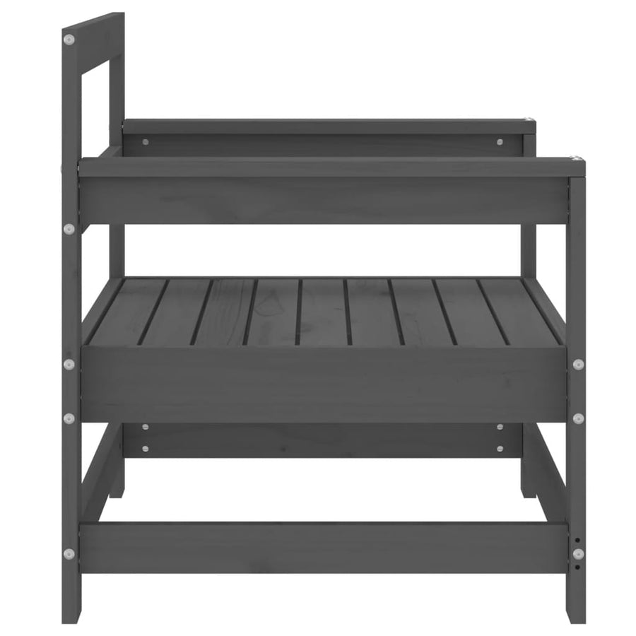 Tuinstoelen 2 St Massief Grenenhout Grijs Grijs grenenhout Fauteuil