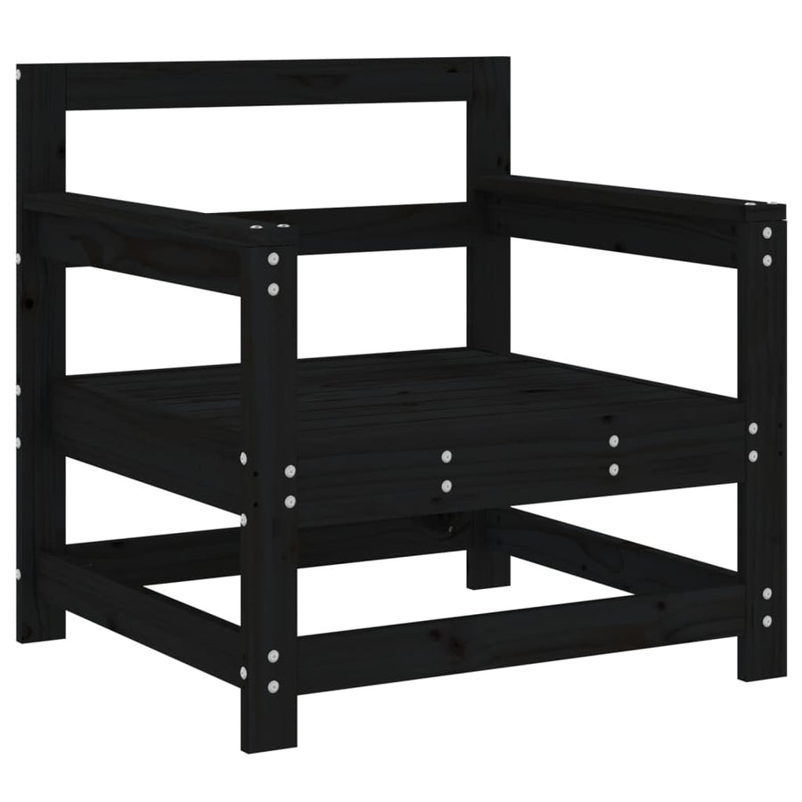 Tuinstoelen 2 St Massief Grenenhout Zwart Zwart grenenhout Fauteuil