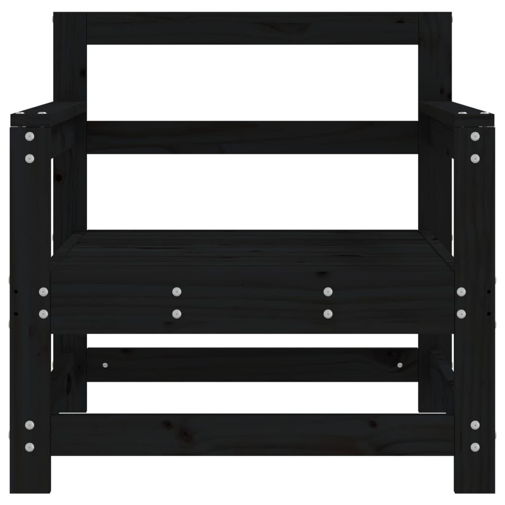 Tuinstoelen 2 St Massief Grenenhout Zwart Zwart grenenhout Fauteuil