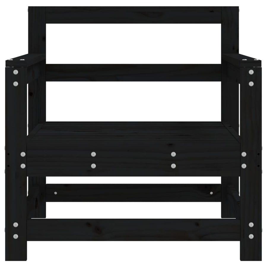 Tuinstoelen 2 St Massief Grenenhout Zwart Zwart grenenhout Fauteuil