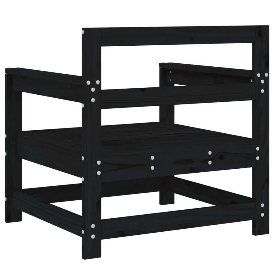 Tuinstoelen 2 St Massief Grenenhout Zwart Zwart grenenhout Fauteuil