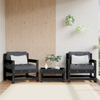 Tuinstoelen 2 st massief grenenhout zwart 70x62x70.5 cm