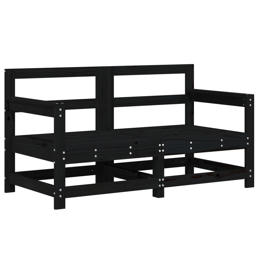 Tuinhoekbanken 2 St Massief Grenenhout Zwart Zwart grenenhout Hoekbank (2 st)