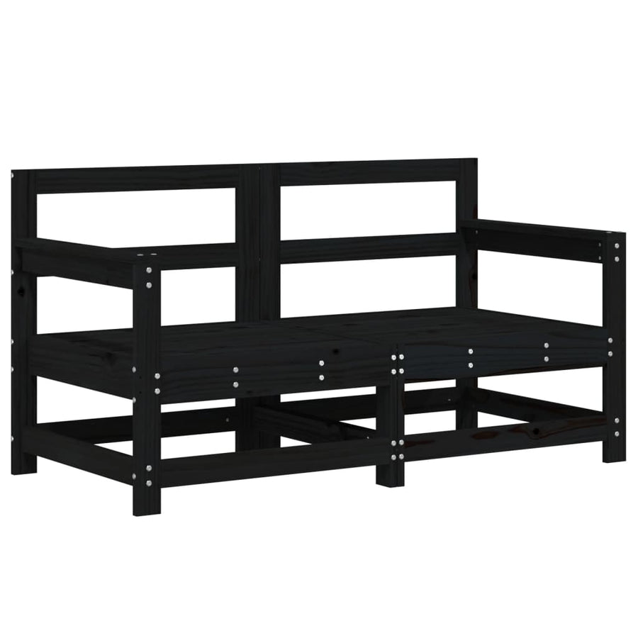 Tuinhoekbanken 2 St Massief Grenenhout Zwart Zwart grenenhout Hoekbank (2 st)