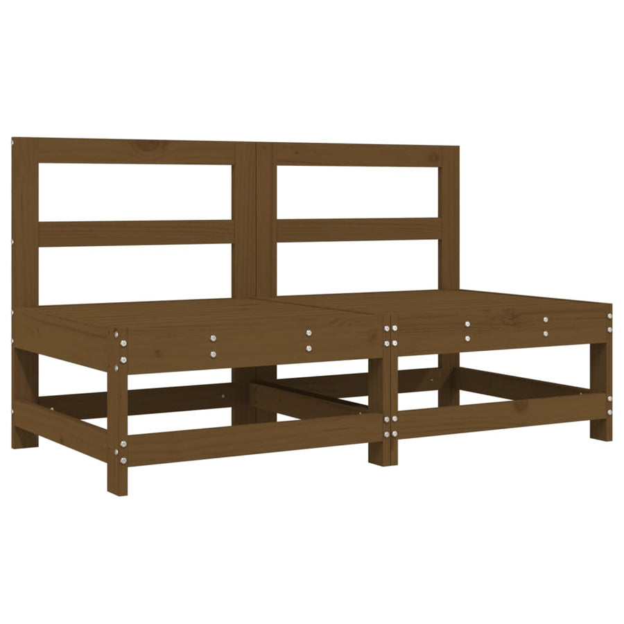 Tuinmiddenbanken 2 St Massief Grenenhout Honingbruin Honingbruin grenenhout Middenbank (2 st)