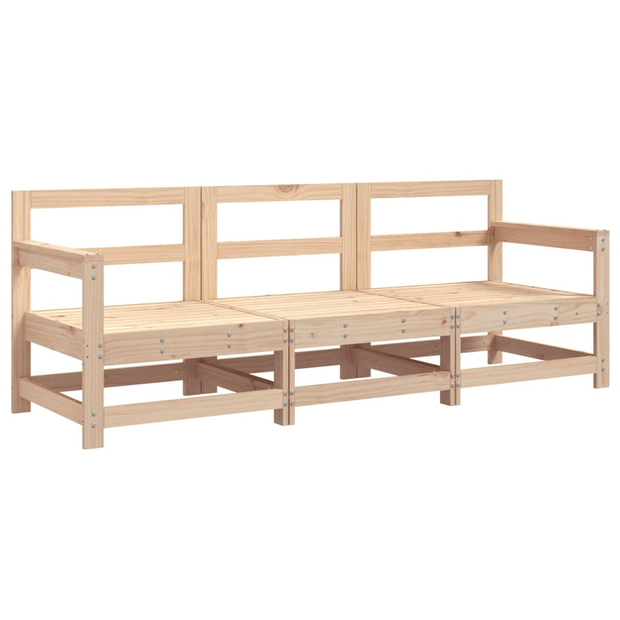 3-Delige Loungeset Massief Grenenhout Natuurlijk grenenhout 2x hoek + midden
