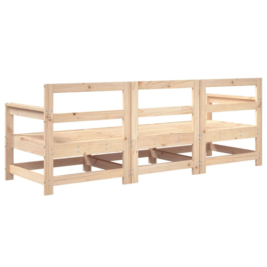 3-Delige Loungeset Massief Grenenhout Natuurlijk grenenhout 2x hoek + midden