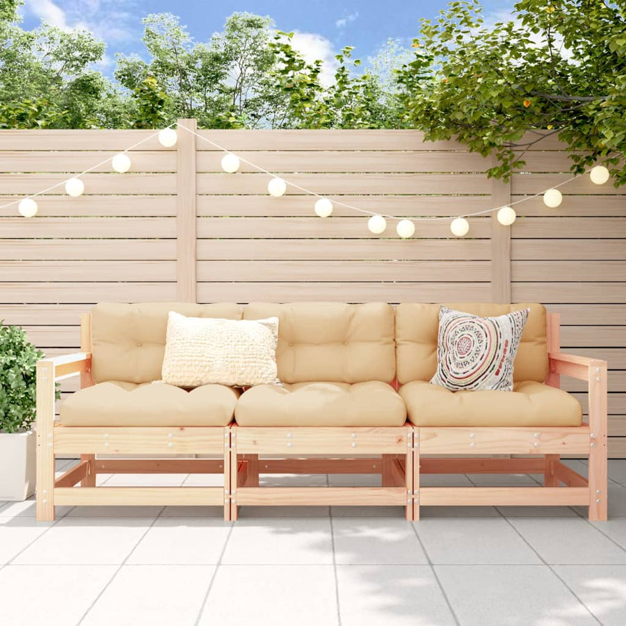 3-Delige Loungeset Massief Grenenhout Natuurlijk grenenhout 2x hoek + midden