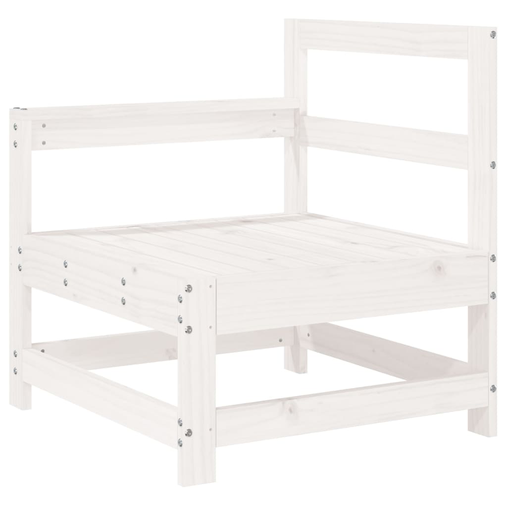 3-Delige Loungeset Massief Grenenhout Wit Wit grenenhout 2x hoek + midden