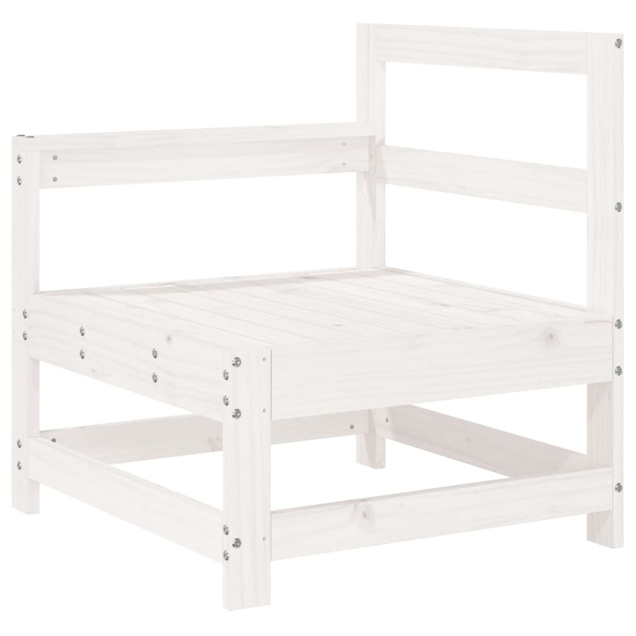 3-Delige Loungeset Massief Grenenhout Wit Wit grenenhout 2x hoek + midden