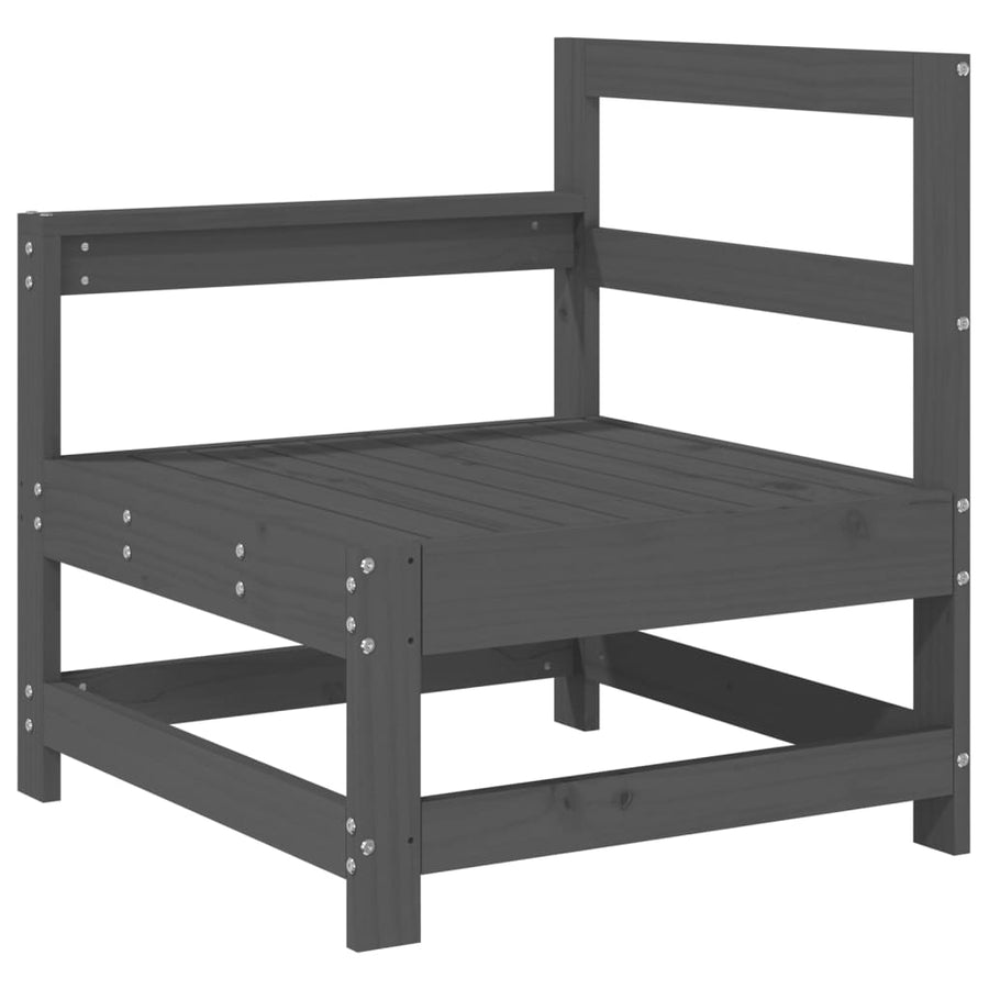 3-Delige Loungeset Massief Grenenhout Grijs Grijs grenenhout 2x hoek + midden