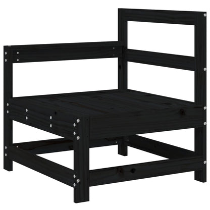 3-Delige Loungeset Massief Grenenhout Zwart Zwart grenenhout 2x hoek + midden