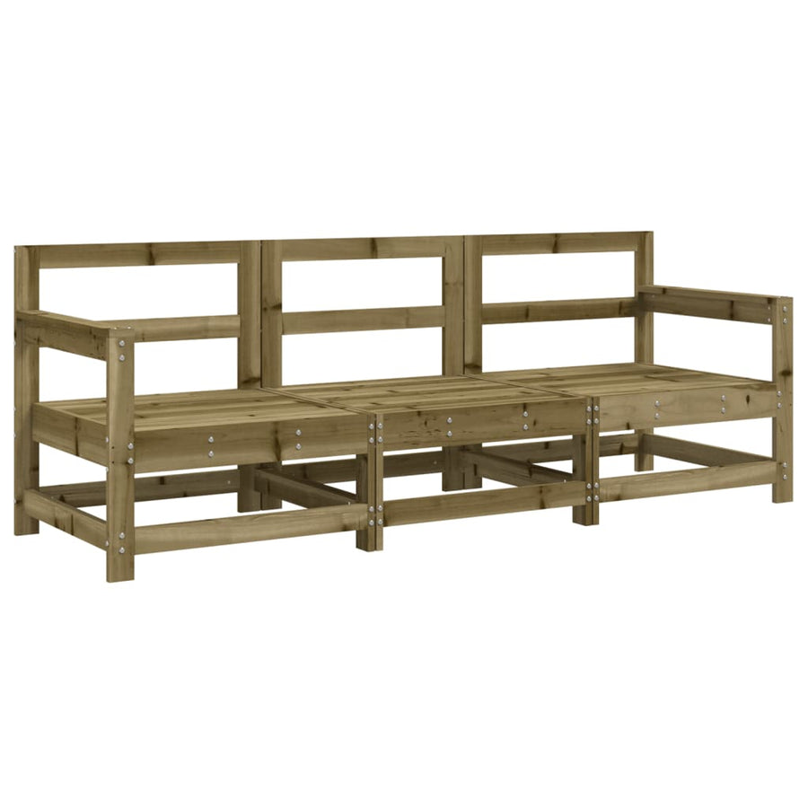 3-Delige Loungeset Geïmpregneerd Grenenhout Naturel geïmpregneerd 2x hoek + midden