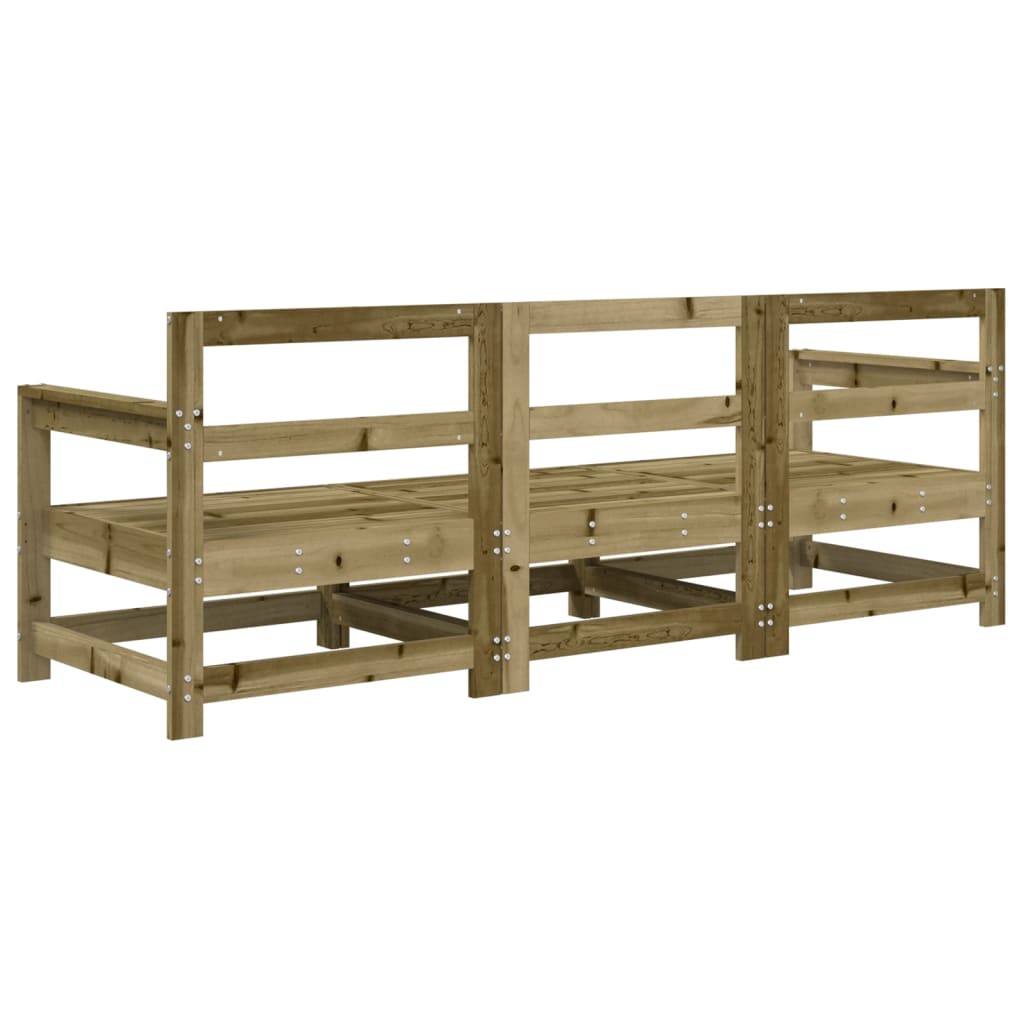 3-Delige Loungeset Geïmpregneerd Grenenhout Naturel geïmpregneerd 2x hoek + midden