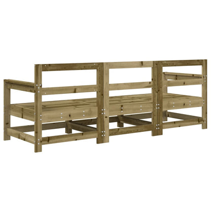 3-Delige Loungeset Geïmpregneerd Grenenhout Naturel geïmpregneerd 2x hoek + midden