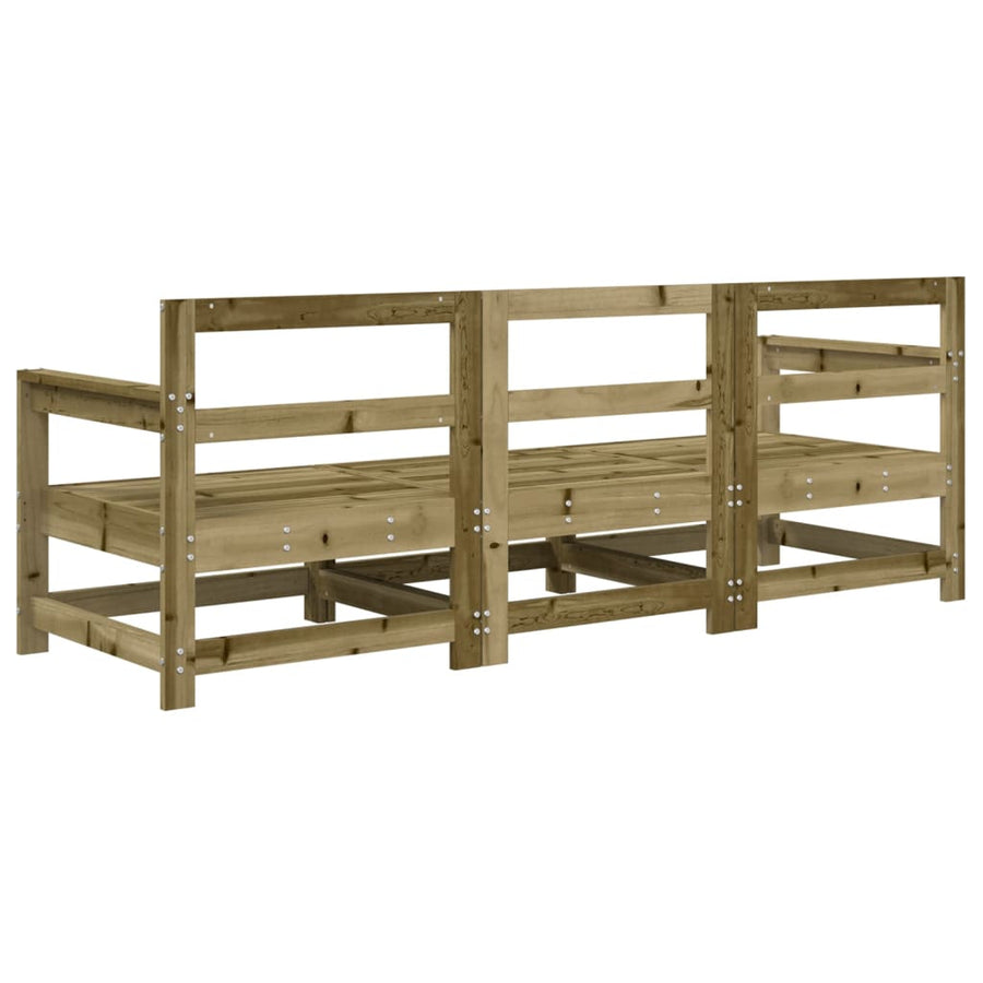 3-Delige Loungeset Geïmpregneerd Grenenhout Naturel geïmpregneerd 2x hoek + midden