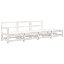 4-Delige Loungeset Massief Grenenhout Wit Wit grenenhout hoek + 2x midden + voetensteun