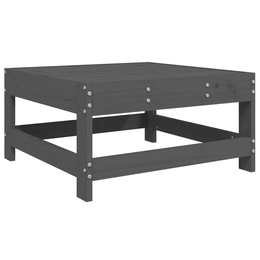 4-Delige Loungeset Massief Grenenhout Grijs Grijs grenenhout hoek + 2x midden + voetensteun