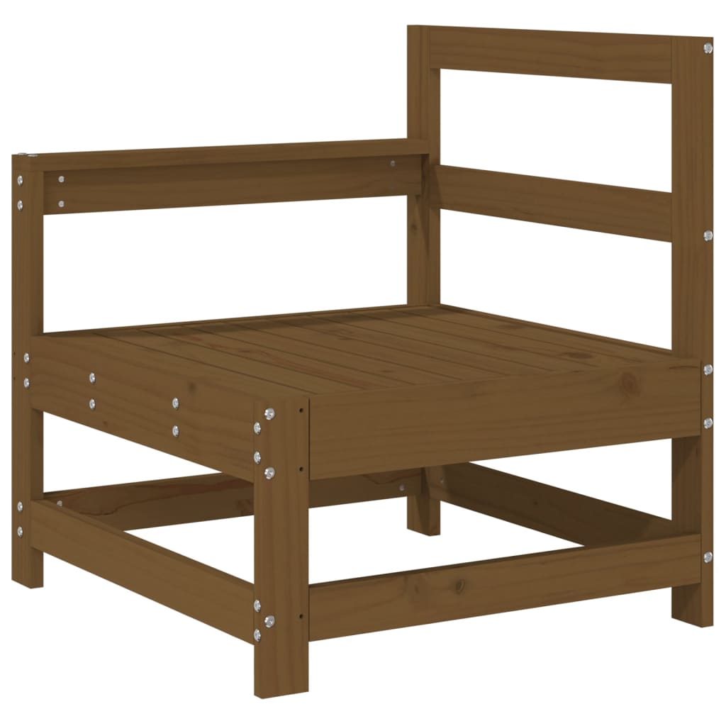 4-Delige Loungeset Massief Grenenhout Honingbruin Honingbruin grenenhout hoek + 2x midden + voetensteun