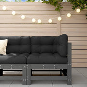 Tuinhoekbank massief grenenhout grijs 63x63x60 cm