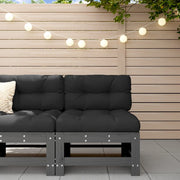 Garden central bench solid pine wood grey