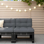 Garden center bench solid pine wood black