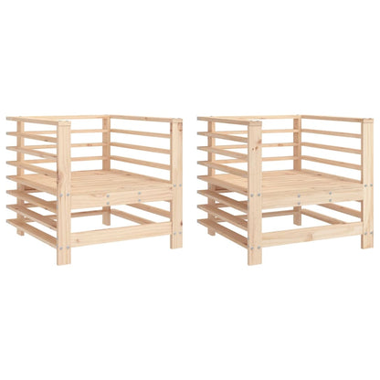 Tuinstoelen 2 St Massief Grenenhout Natuurlijk grenenhout Armstoel (2 st)