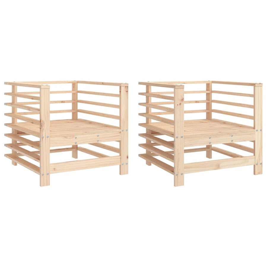 Tuinstoelen 2 St Massief Grenenhout Natuurlijk grenenhout Armstoel (2 st)