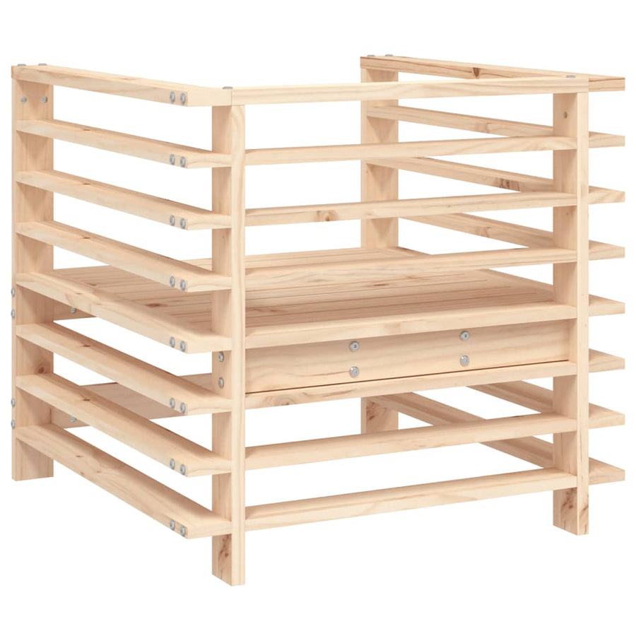 Tuinstoelen 2 St Massief Grenenhout Natuurlijk grenenhout Armstoel (2 st)
