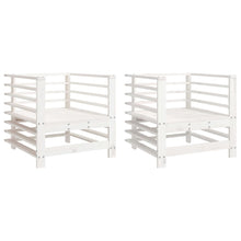 Tuinstoelen 2 St Massief Grenenhout Wit Wit grenenhout Armstoel (2 st)