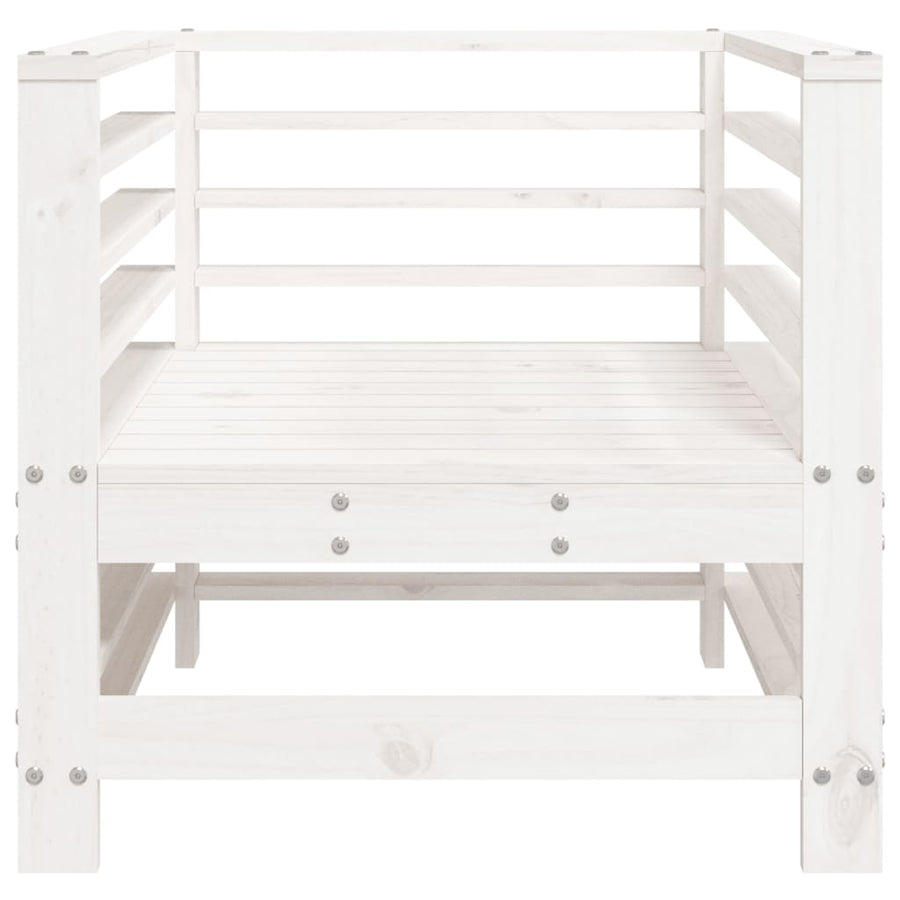 Tuinstoelen 2 St Massief Grenenhout Wit Wit grenenhout Armstoel (2 st)