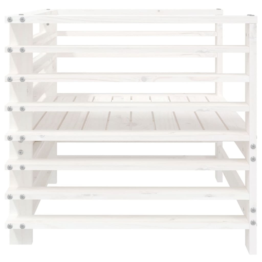 Tuinstoelen 2 St Massief Grenenhout Wit Wit grenenhout Armstoel (2 st)