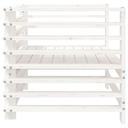Tuinstoelen 2 St Massief Grenenhout Wit Wit grenenhout Armstoel (2 st)