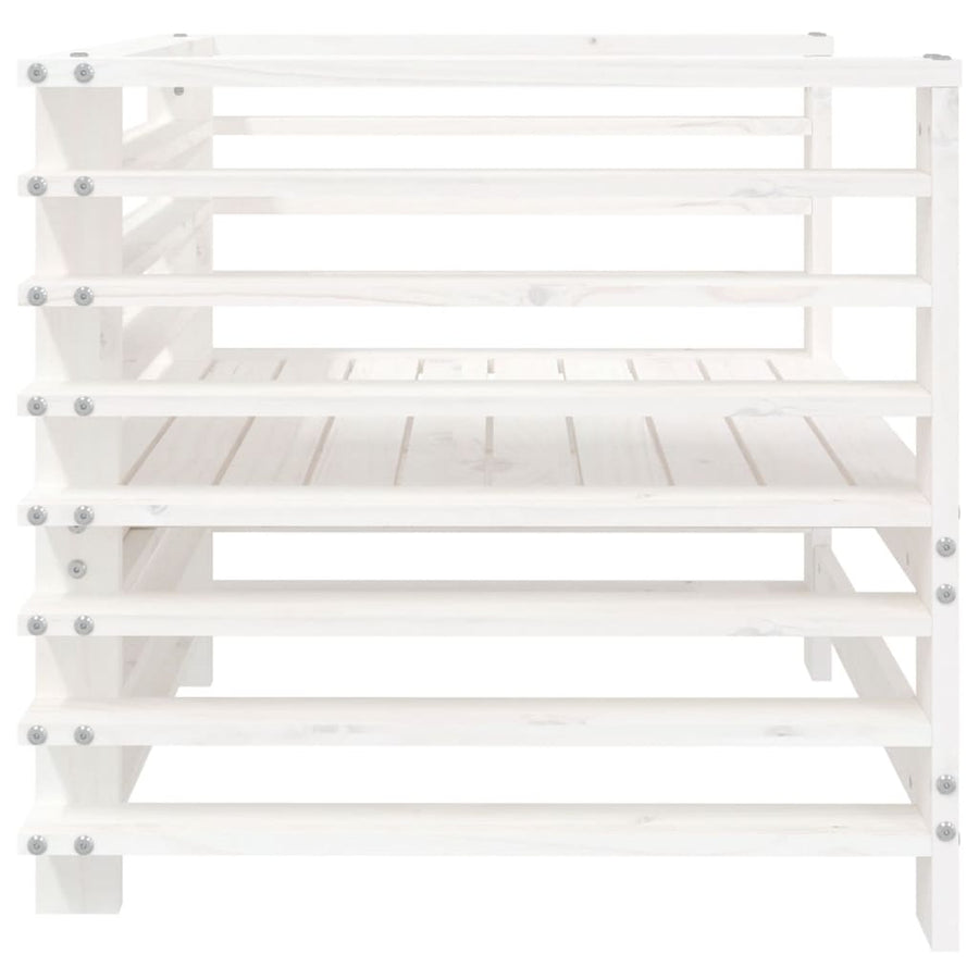 Tuinstoelen 2 St Massief Grenenhout Wit Wit grenenhout Armstoel (2 st)