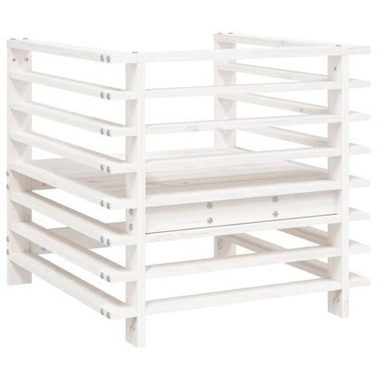 Tuinstoelen 2 St Massief Grenenhout Wit Wit grenenhout Armstoel (2 st)