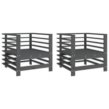 Tuinstoelen 2 St Massief Grenenhout Grijs Grijs grenenhout Armstoel (2 st)