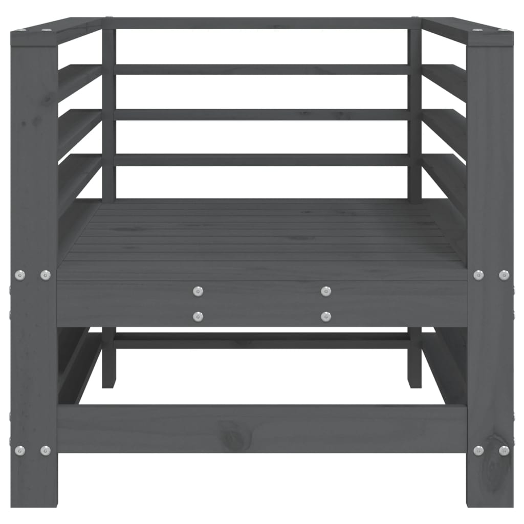 Tuinstoelen 2 St Massief Grenenhout Grijs Grijs grenenhout Armstoel (2 st)