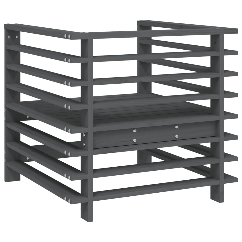 Tuinstoelen 2 St Massief Grenenhout Grijs Grijs grenenhout Armstoel (2 st)