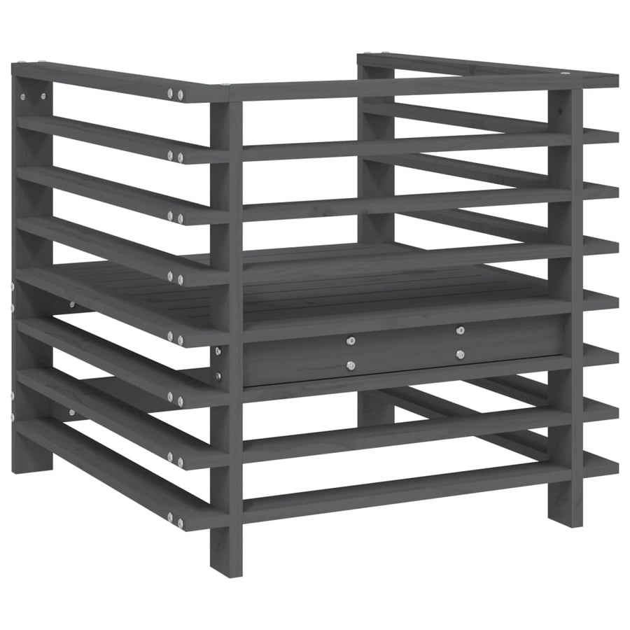 Tuinstoelen 2 St Massief Grenenhout Grijs Grijs grenenhout Armstoel (2 st)