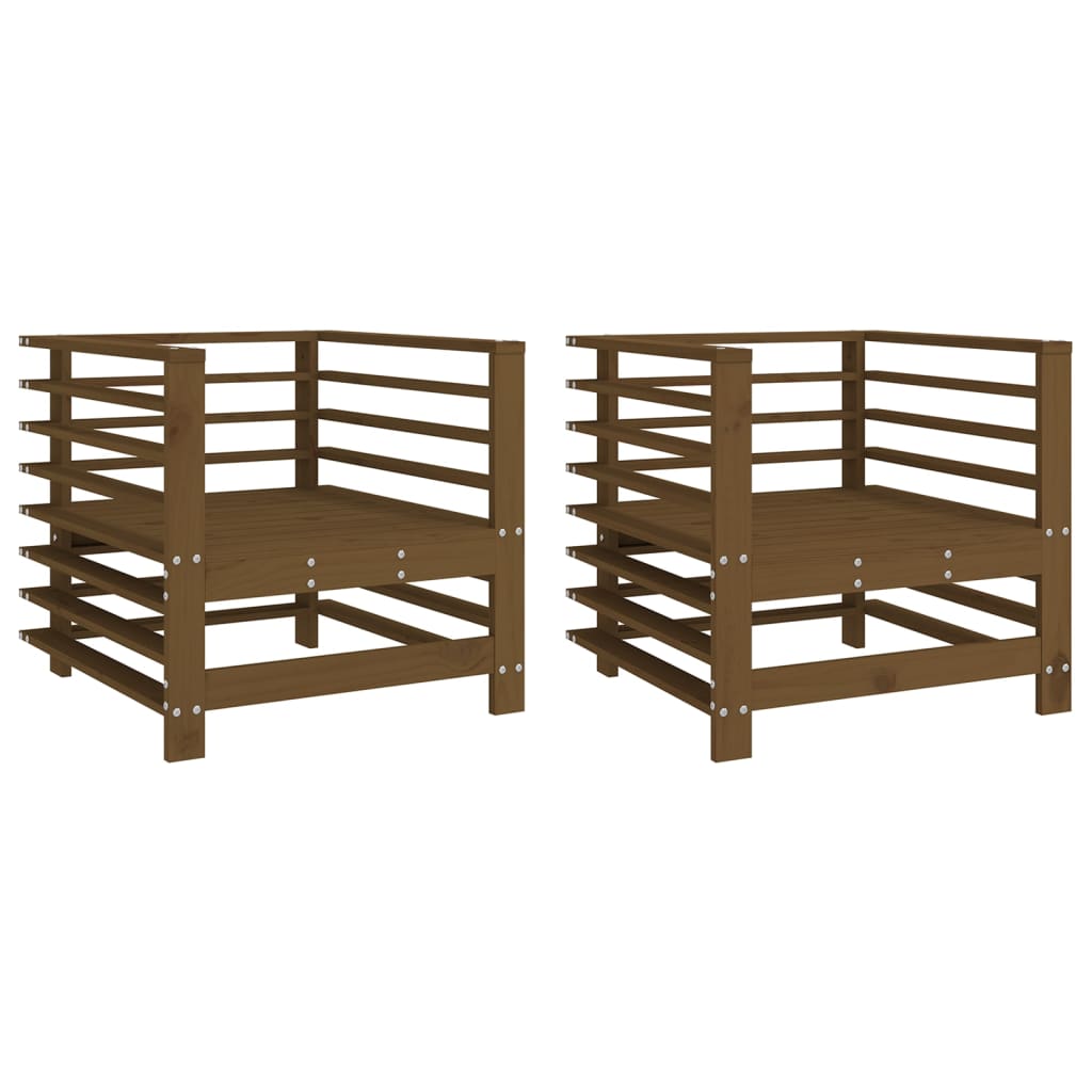 Tuinstoelen 2 St Massief Grenenhout Honingbruin Honingbruin grenenhout Armstoel (2 st)