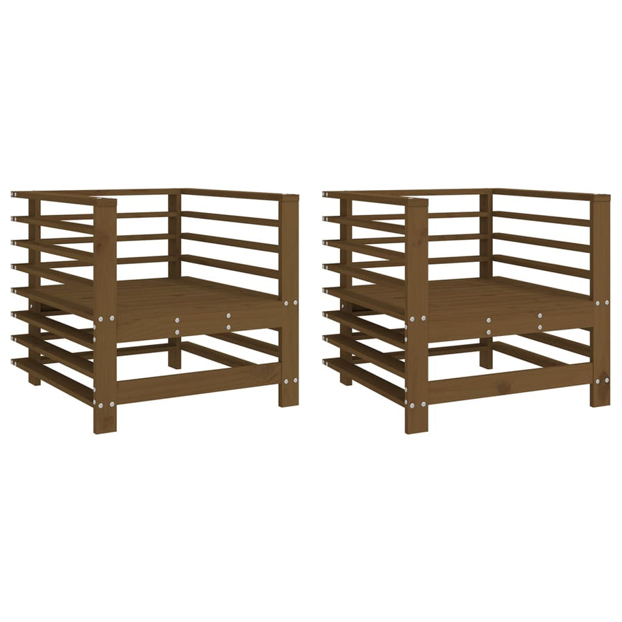 Tuinstoelen 2 St Massief Grenenhout Honingbruin Honingbruin grenenhout Armstoel (2 st)