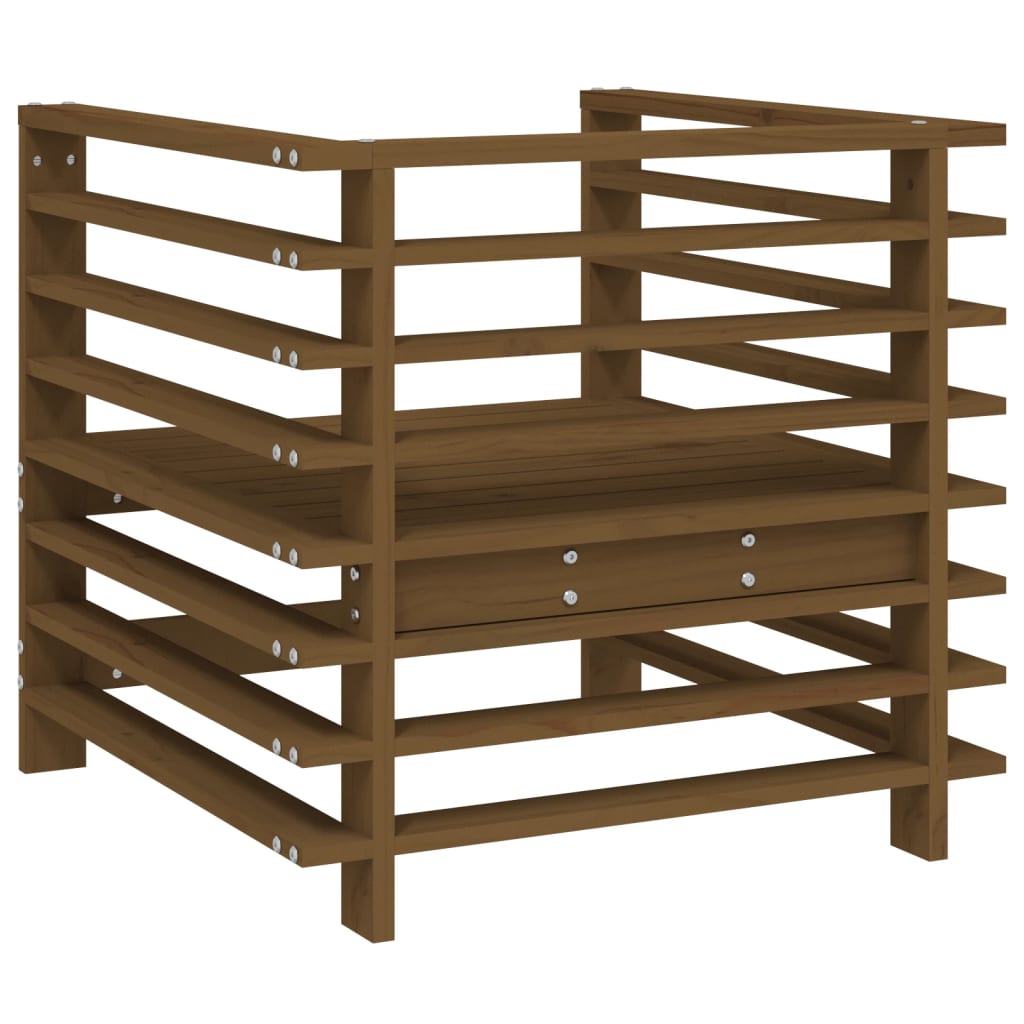 Tuinstoelen 2 St Massief Grenenhout Honingbruin Honingbruin grenenhout Armstoel (2 st)