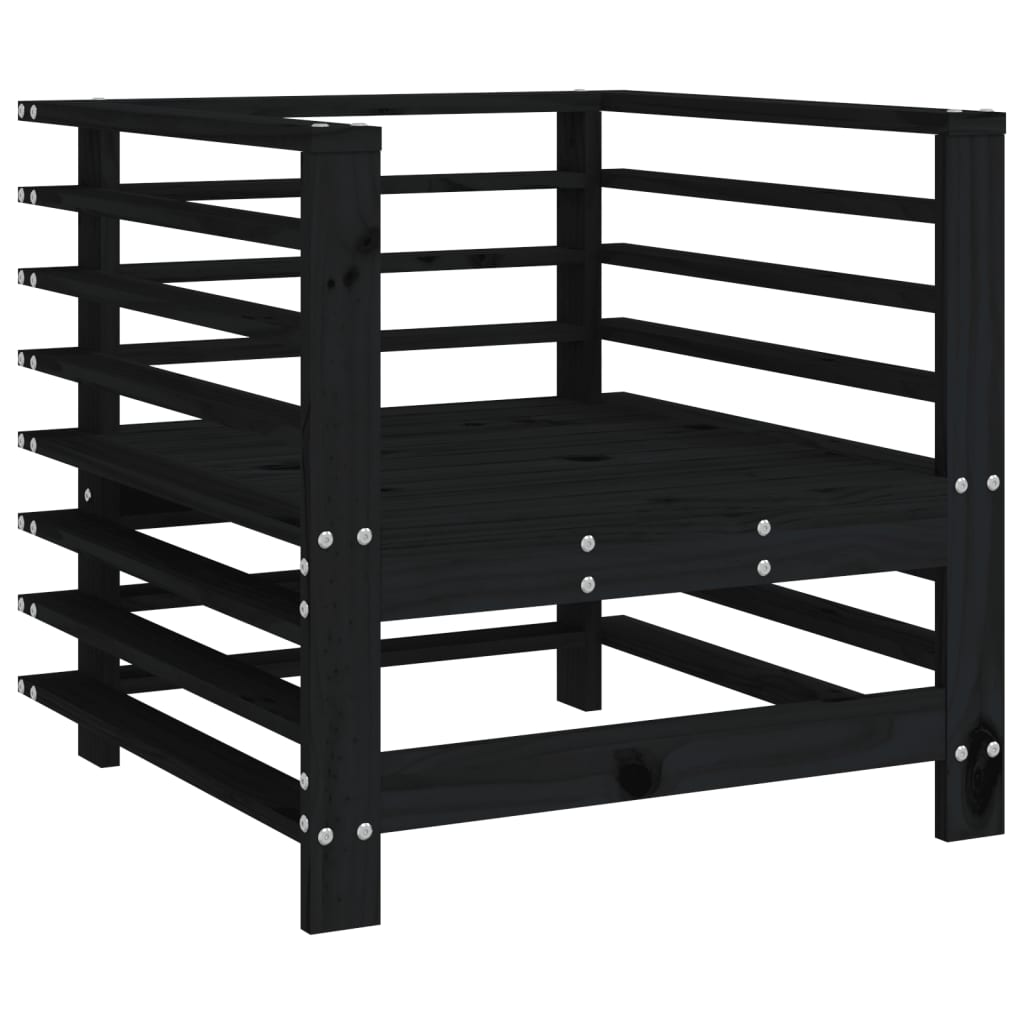 Tuinstoelen 2 St Massief Grenenhout Zwart Zwart grenenhout Armstoel (2 st)