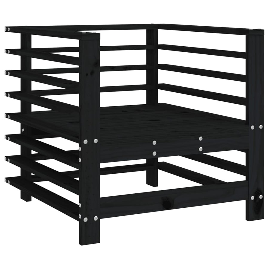 Tuinstoelen 2 St Massief Grenenhout Zwart Zwart grenenhout Armstoel (2 st)